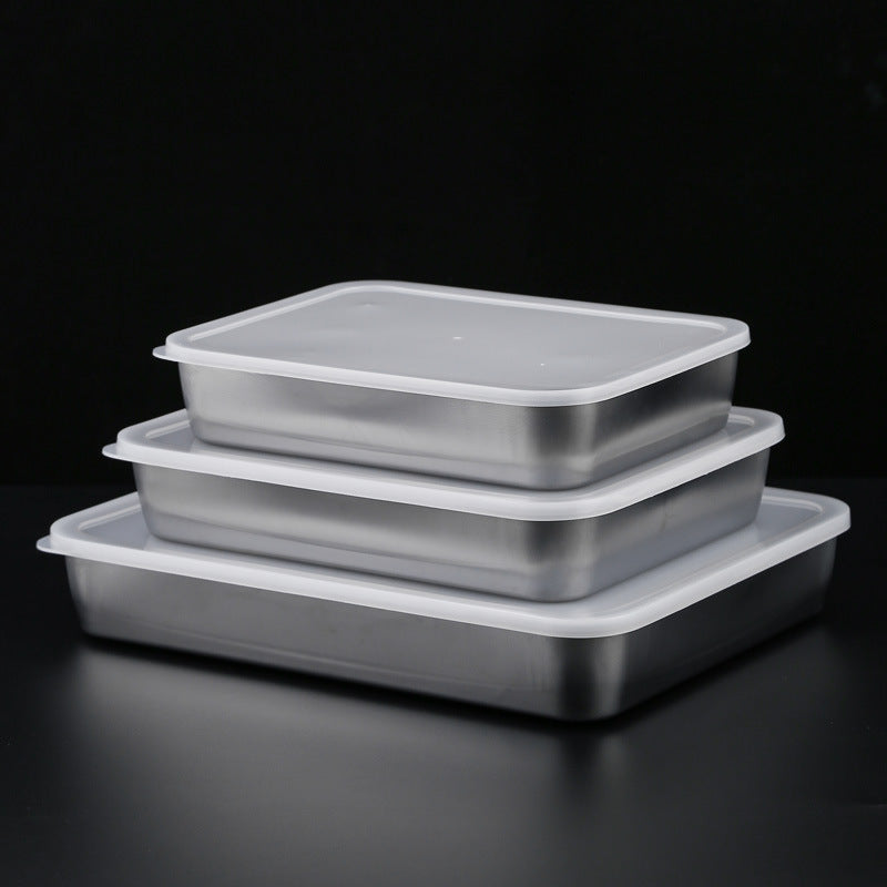 Lot de 3 Boîtes en Inox avec Couvercles
