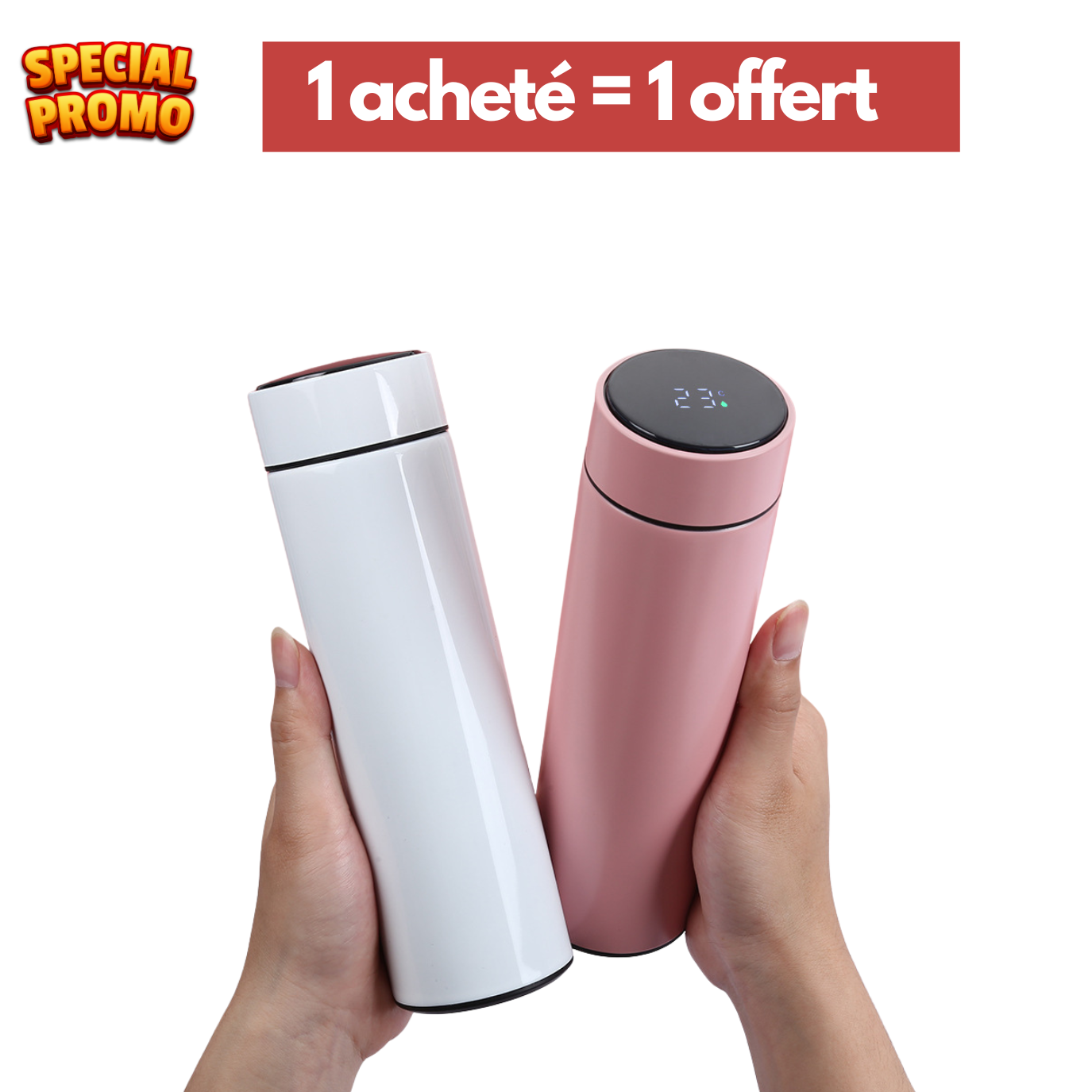 2x Bouteilles Isotherme LED